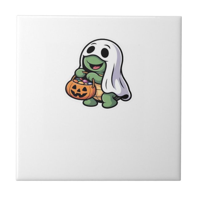 Cute Turtle Ghost Costume � Adorable Halloween Tri Kakelplatta (Framsidan)