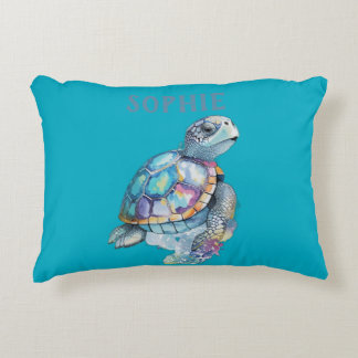 Cute Turtle Grönt Baby Nursery Prydnadskudde