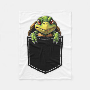Cute Turtle in the Pocket Funny Halloween Outfit C Fleecefilt