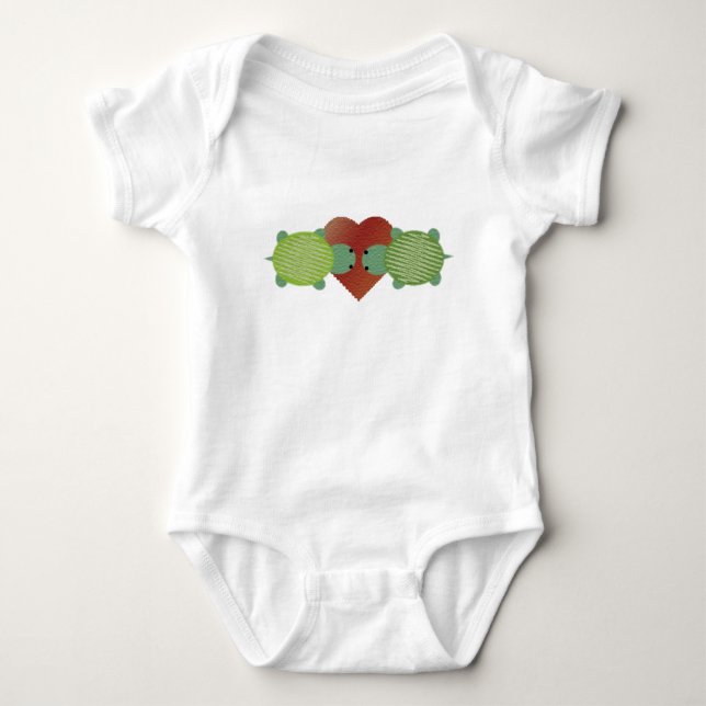 Cute Turtle Kärlek T Shirt (Framsida)