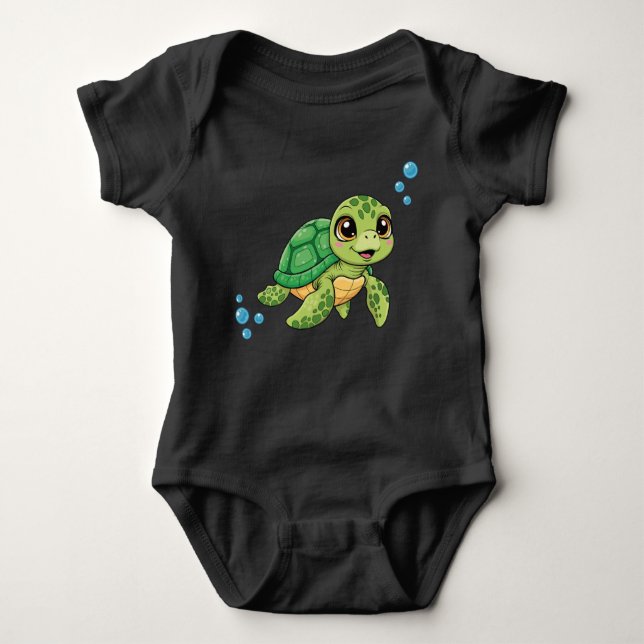 Cute Turtle Kids’ T-Shirt (Framsida)