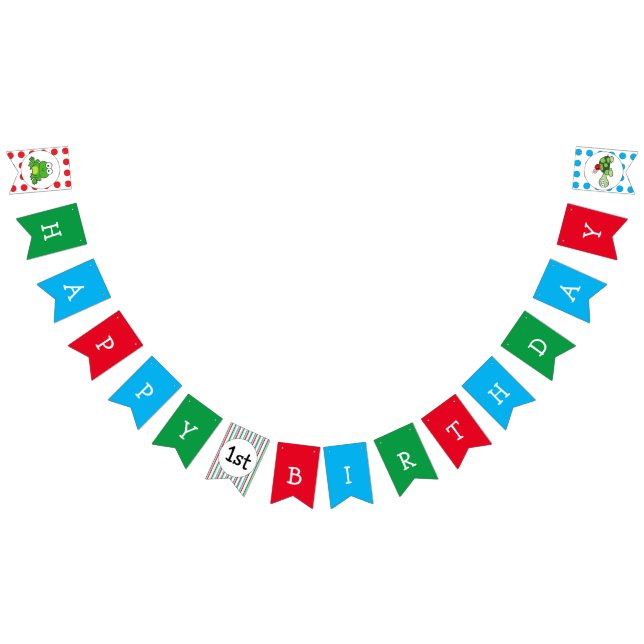 Cute Turtle Ladybag Grattis på födelsedagen Banner Vimplar (Alla)