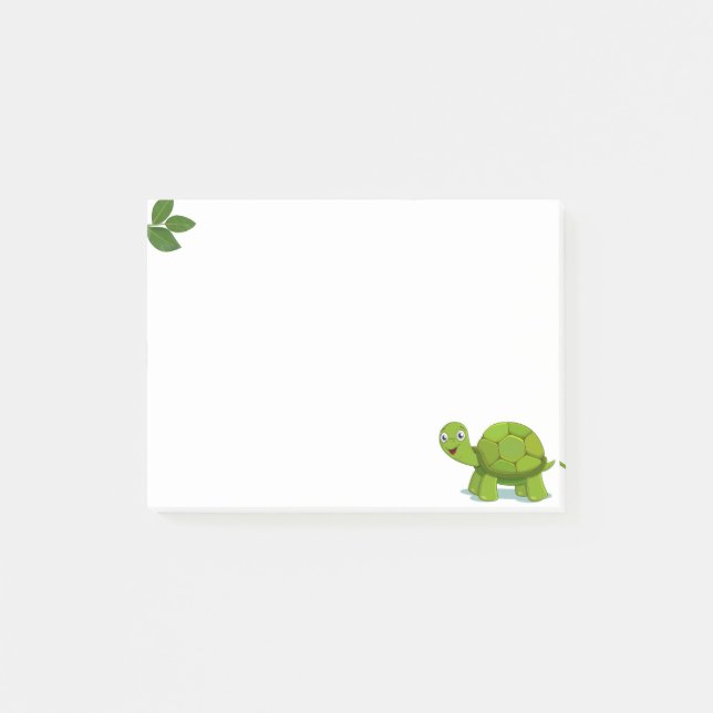 Cute Turtle & Laurel Löv Post-it Block (Framsida)