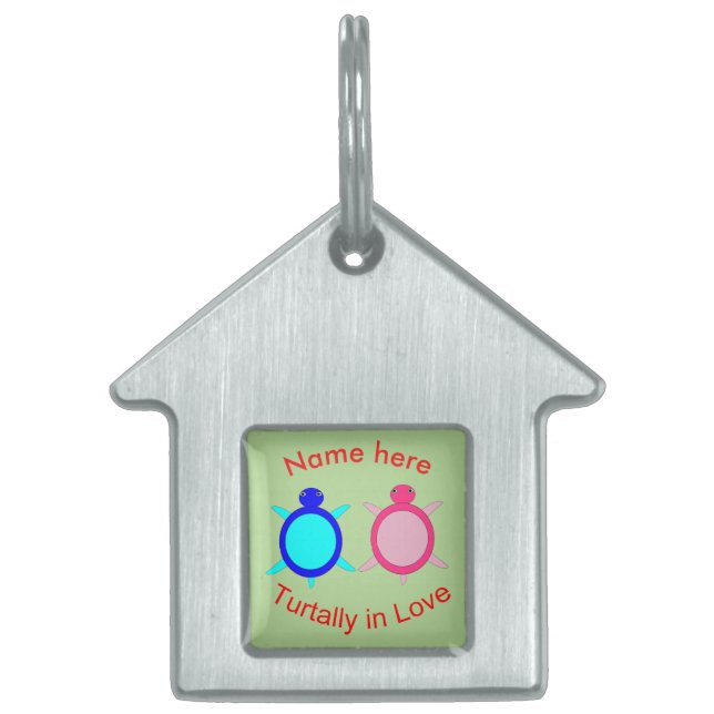 Cute Turtle lite Personlig ID-bricka Husdjur (Framsidan)