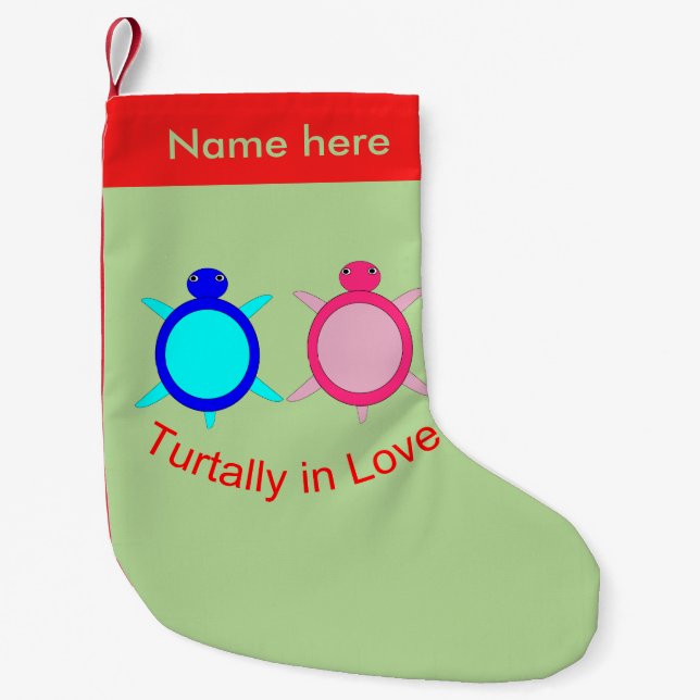 Cute Turtle lite Personlig Liten Julstrumpa (Framsidan)