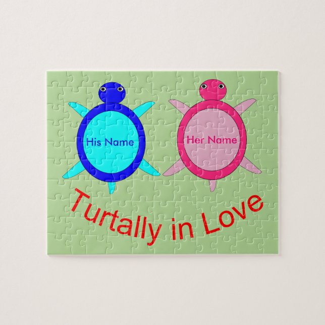 Cute Turtle lite Personlig Pussel (Horisontell)