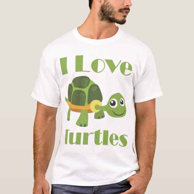 Cute Turtle loving Kid Reptile Fan T Shirt (Framsida)