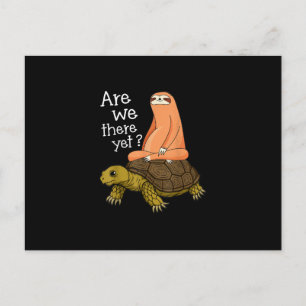 Cute Turtle och Sloth Back to school, gåva från Ma Inbjudan Vykort