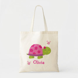 Cute Turtle Personlig Bag Tote for Girl Tygkasse