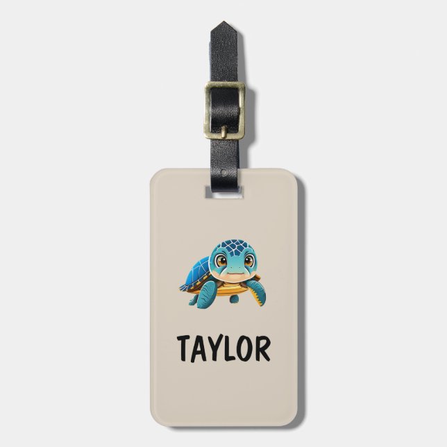 Cute Turtle Personlig Colorful Bag-ryggsäck Bagagebricka (Vertikal Framsida)