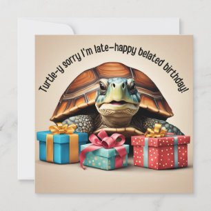 Cute Turtle Pun Funny Belet Birthday Card
