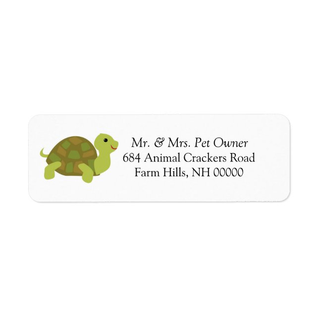 Cute Turtle Returetiketters Stickers Returadress Etikett (Framsidan)