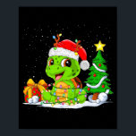 Cute Turtle Santa Christmas Tree Lights Xmas Pajam Poster<br><div class="desc">Cute Turtle Santa Christmas Tree Lights Xmas Pajama Turtle</div>
