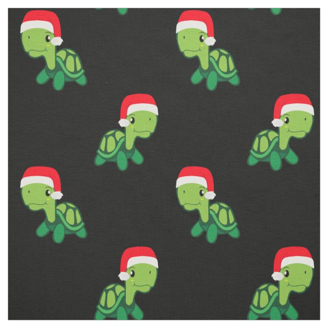 Cute Turtle Sea Animal God jul Jultomten Tyg (Provkarta)