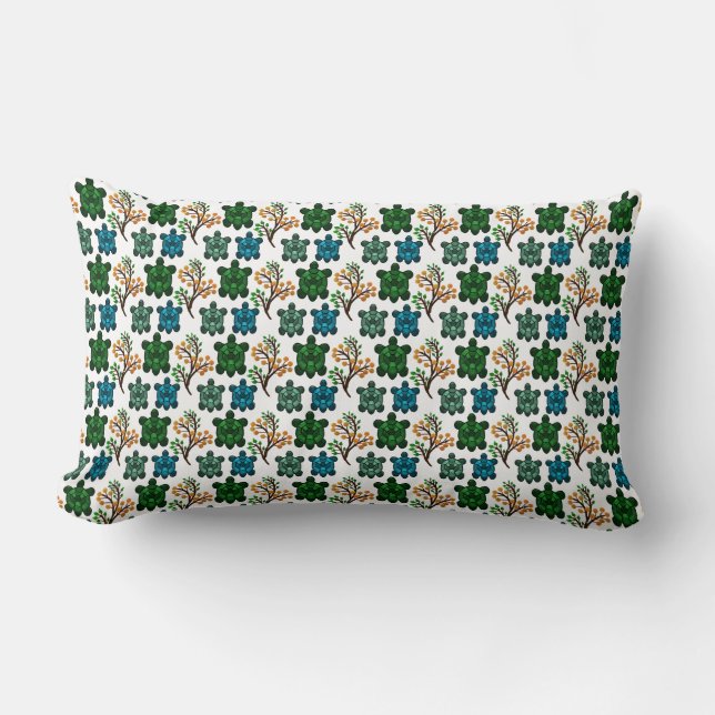 Cute Turtle Seamless Pattern | Ocean Animal Repeat Lumbarkudde (Framsida)