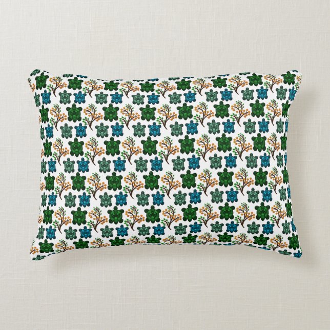 Cute Turtle Seamless Pattern | Ocean Animal Repeat Prydnadskudde (Framsidan)