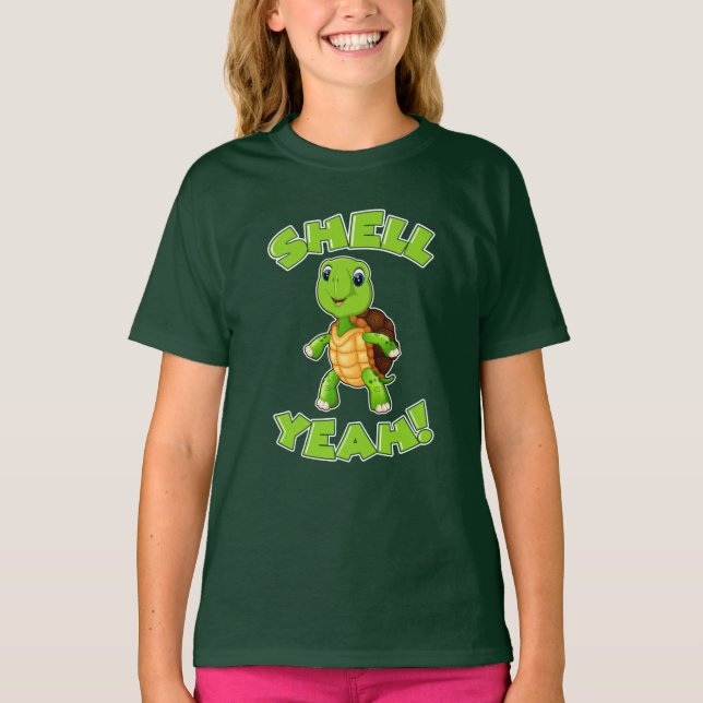 Cute Turtle Snäcka Gag Tecknad T Shirt (Framsida)