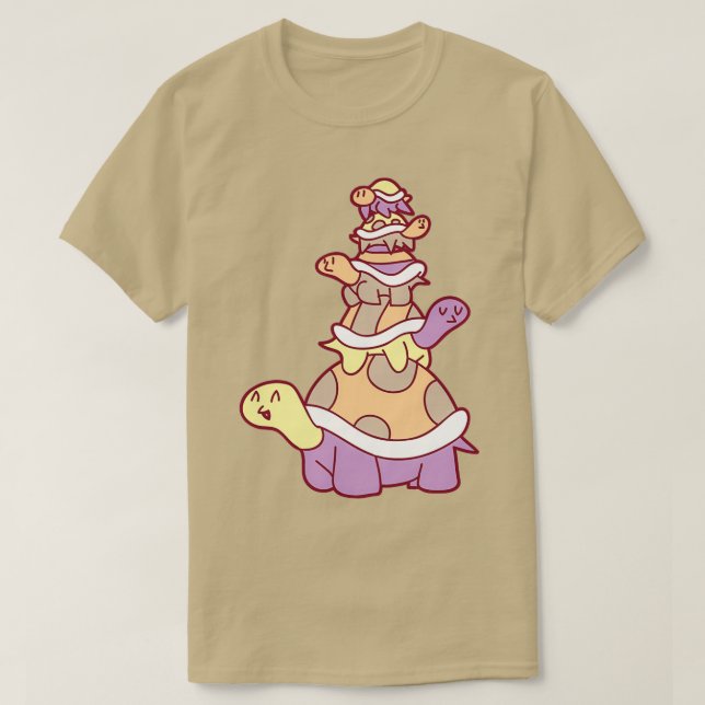 Cute Turtle Stack T Shirt (Design framsida)