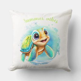 Cute Turtle Summer Personlig Kudde
