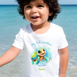 Cute Turtle Summer Vacation Personlig Boy T Shirt