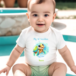 Cute Turtle Summer Vacation Personlig Boy T Shirt