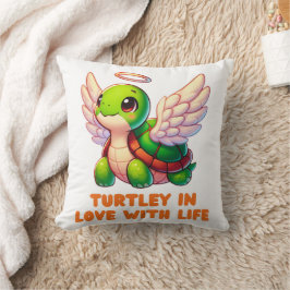Cute Turtle Tecknad Angel Vingar Halo Kudde