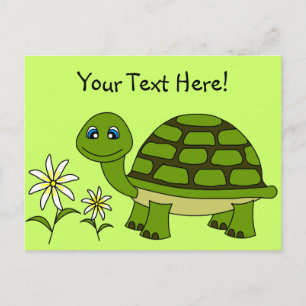 Cute Turtle Tecknad Vykort