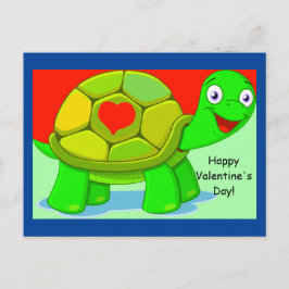 Cute Turtle Valentine för barn Vykort