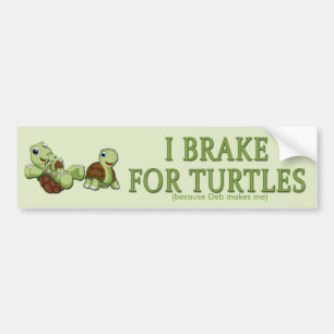 Cute Turtles - Jag bromsar för Turtles Bildekal