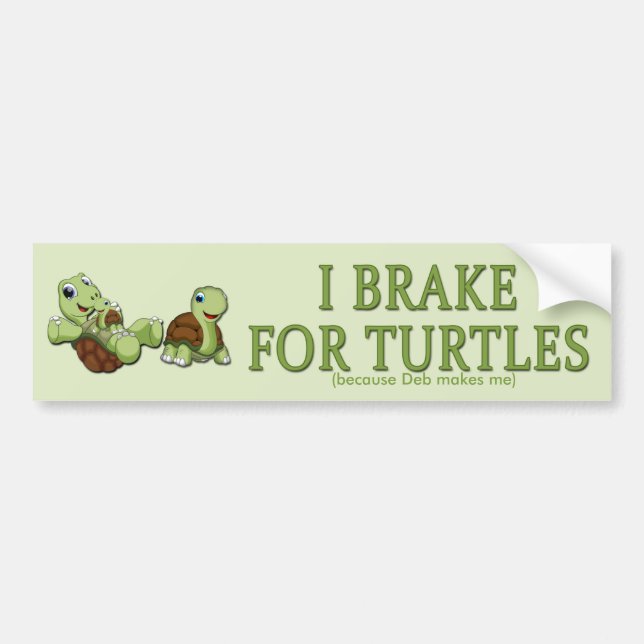 Cute Turtles - Jag bromsar för Turtles Bildekal (Framsidan)