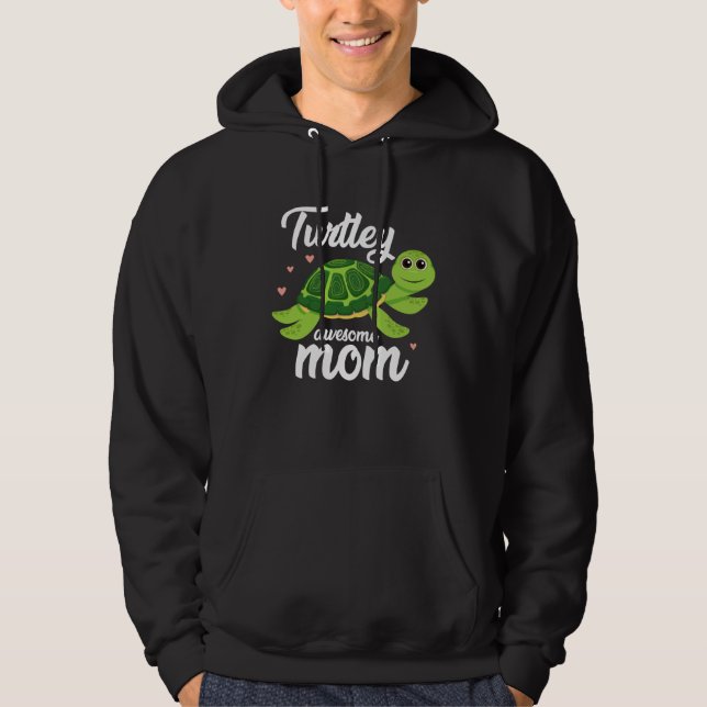 Cute Turtley Awesome Mom Turtle  Womens   2 Hoodie (Framsida)