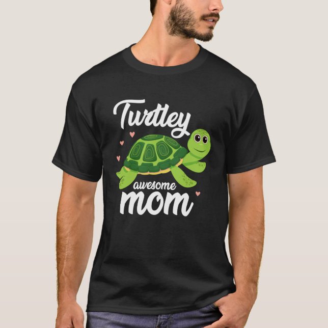 Cute Turtley Awesome Mom Turtle  Womens   2 T Shirt (Framsida)