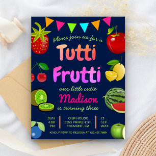 Cute Tutti Frutti Barns födelsedag Party Inbjudan Vykort