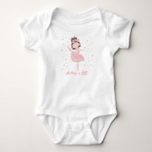 Cute Tutu Ballerina Girl First Birthday T Shirt