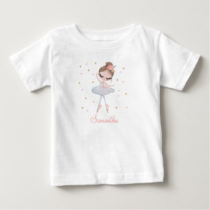 Cute Tutu Ballerina Personlig Birthday Girl T Shirt