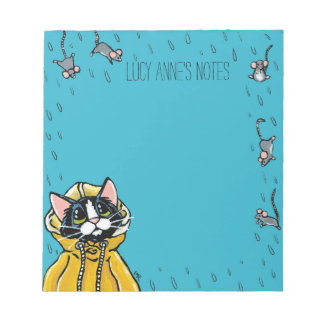 Cute Tuxedo Cat and Rining Mice Anteckningsblock