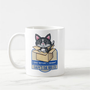 Cute Tuxedo Cat jag gör vad jag vill. Kaffemugg