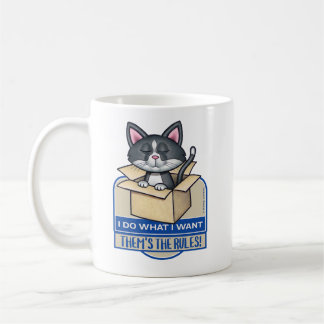 Cute Tuxedo Cat jag gör vad jag vill. Kaffemugg