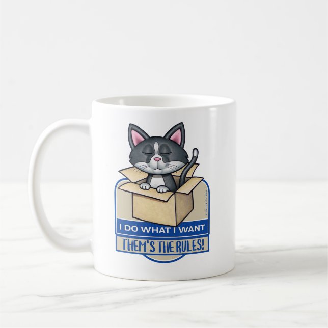 Cute Tuxedo Cat jag gör vad jag vill. Kaffemugg (Vänster)