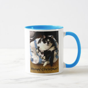 Cute Tuxedo Cat Julklapp Mugg