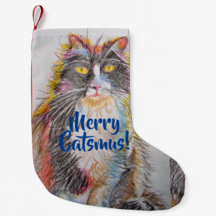 Cute Tuxedo Cat Merry Catsmus-julklapp Liten Julstrumpa
