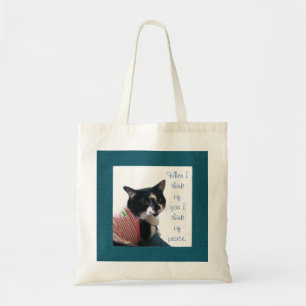 Cute Tuxedo Cat Tänka of Peace Canvas Bags Tygkasse