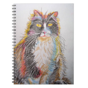 Cute Tuxedo Cat Teckning art Cats Anteckningsbok