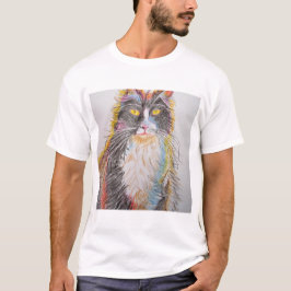Cute Tuxedo Cat Teckning art Cats T Shirt
