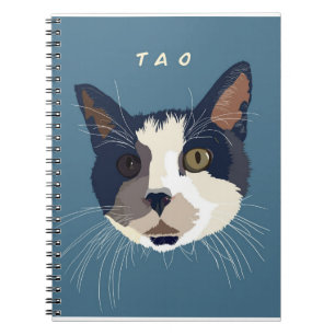 Cute Tuxedo-kattkonsten ansikte Anteckningsbok