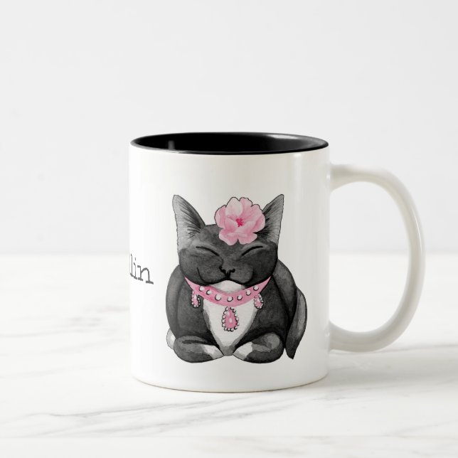 Cute Tuxedo Kattunge Chillin Mugg (Höger)