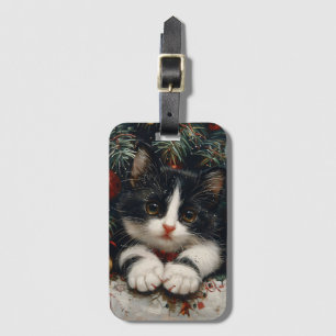 Cute Tuxedo Kitten julklapp Bagagebricka