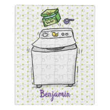 Cute tvättande tecknad för maskin tvätt