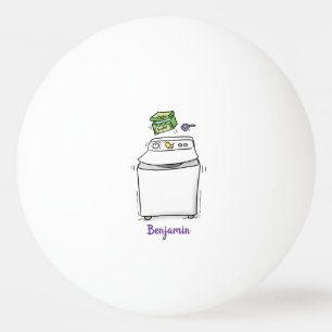 Cute tvättande tecknad för maskin tvätt pingisboll