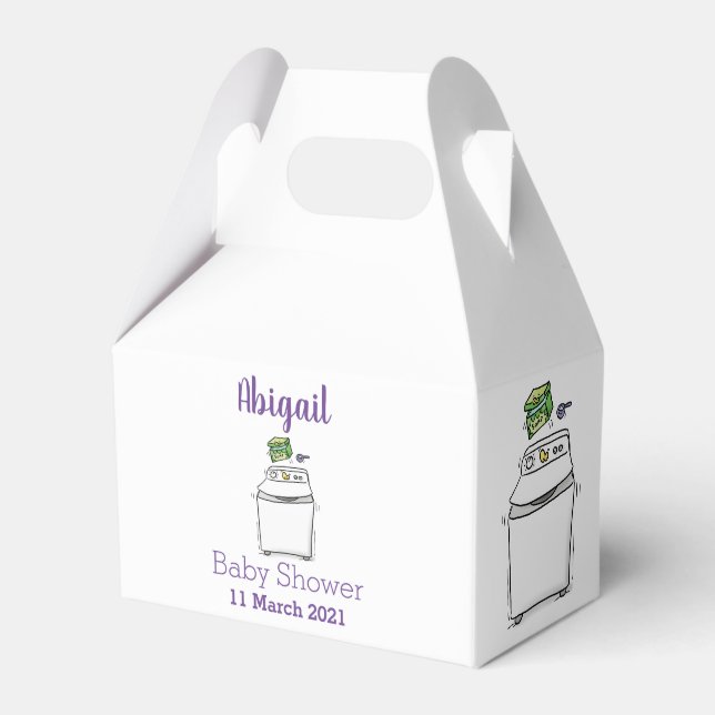 Cute tvättande tecknad för maskin tvätt presentaskar (Framsidan Sidan)